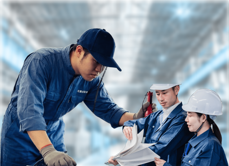 整備士が作業している様子